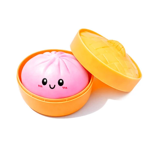 OvOHapia Glitter Dumpling Squishy, Giant Colorful Dumpling Squishies, Soft Squeeze Stress Relief Squishy for Adults, Desk Anxiety Relief Fidget (Pink)