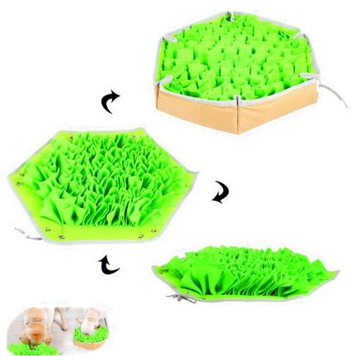 LAMTWEK Snuffle Mat for Dogs, Adjustable Dog Snuffle Mat for Puppies Small Medium Large Dogs, Dog Sniff Mat Dog Game for Boredom, Encourages Natural Foraging Skills,Stress Relief, Machine Washable