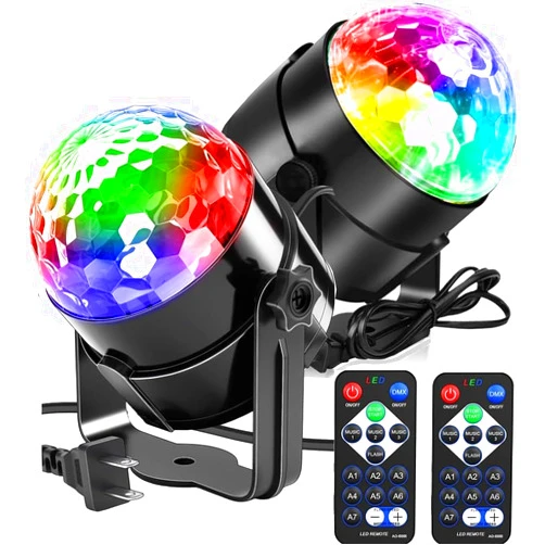 Yiixuyo Party Lights Disco Balls Strobe Light for Parties with Remote Control for Home Room Dance Birthday Karaoke Stocking Stuffers New Years Eve Parties Decorations(2pack)