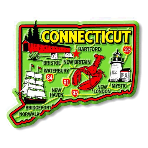Classic Magnets Connecticut Colorful State Magnet by Classic Magnets, 3.6