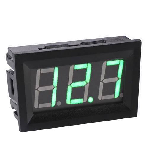 DROK 0.56 Inch DC 3-30V Digital Voltmeter Voltage Tester Gauge Green Bright LED Display Two Wires Volt Meter for Solar Battery Monitor Car Motor Panel Mount
