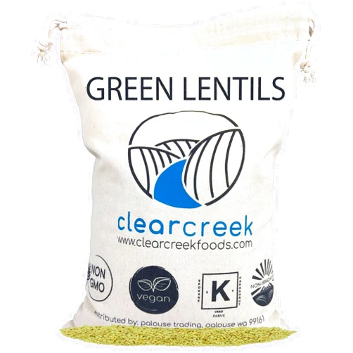 CLEAR CREEK Green Lentils | Project Non-GMO Verified | 4 lb | Vegan | Non-Irradiated (Will Sprout) | Kosher | Vegan