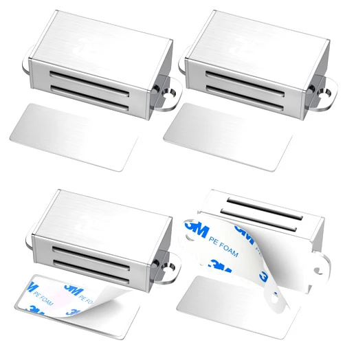 Jiayi Cabinet Magnetic Catch Jiayi 4 Pack Magnetic Door Catch Self Adhesive Cabinet Door Magnet Latch Stainless Steel Magnetic Cabinet Latch for Kitchen Magnetic Catch Closet for Drawer