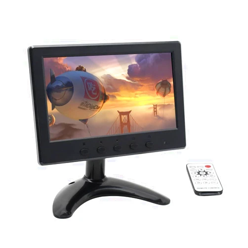 AiTURE 7 inch Mini Monitor IPS HD 1080P Small Monitor, HDMI/BNC/AV/VGA/USB 5 in 1 Display for PC/TV/DVD/Raspberry PI/CCTV/Camera/Gaming,Built in Speakers & Remote Control