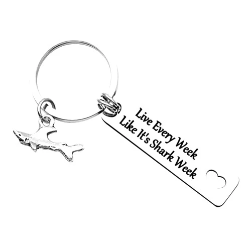 xyqcy Inspirational Shark Keychain Gift for Women Men Boys Girls Kids, Stuff Diver Shark Lover Gifts for Christmas Birthday Graduation Keyring,Shark Week Jewelry for Colleague Coworker BFF Teens