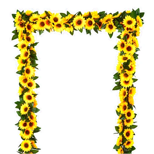 DearHouse 3 Pack Artificial Sunflower Garland Silk Sunflower Vine Artificial Flowers with Green Leaves for Wedding Table Home Decor