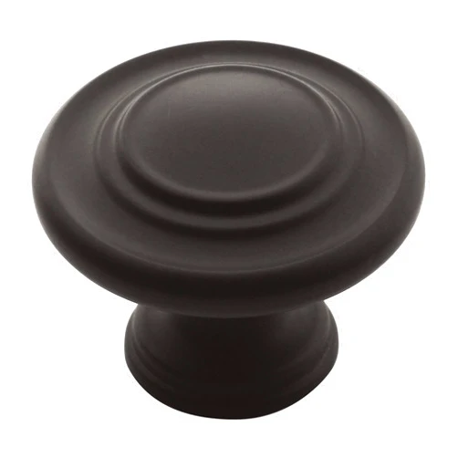 Amerock | Cabinet Knob | Matte Black | 1-5/16 inch (33 mm) Diameter | Inspirations | 1 Pack | Drawer Knob | Cabinet Hardware