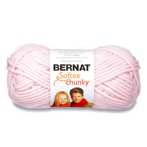 Bernat Softee Chunky Yarn, 3.5 Oz, Gauge 6 Super Bulky, Baby Pink
