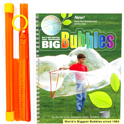 BUBBLE-THING BUBBLETHING Big Bubbles Wand and Book, Easy for Kids Ages 6 to 96. Bubbles Really Big. (See Our Videos.)