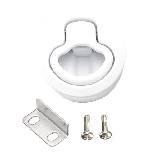 BEIDUOYANG Flush Boat Marine for Latch Flush Pull Latches Slam Lift Handle Deck Round Locking Flush Pull for Latch Replacement 2 in Locking, White