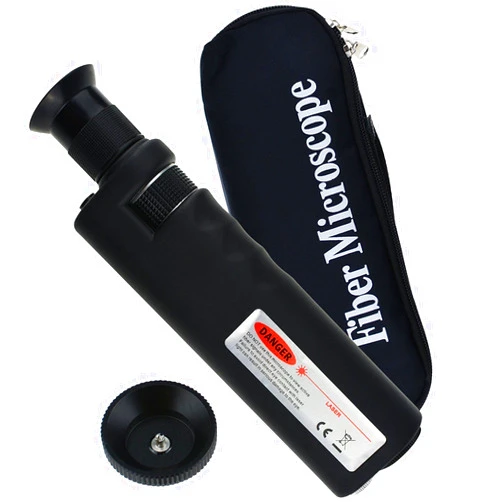 TEKCOPLUS 400x Handheld Fiber Optic Microscope Inspection Tool Portable Microscope Fiber Optic Tools Lighted Pocket Microscope LED Light Coaxial Illumination 2.5mm FC SC ST and 1.25mm LC Adapter