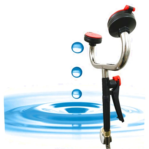 Jieotwice 304 Stainless Steel Mobile Handheld Double Eye Washer, Eyewash Station for Laboratory/Factory/School (Wall-Mounted)