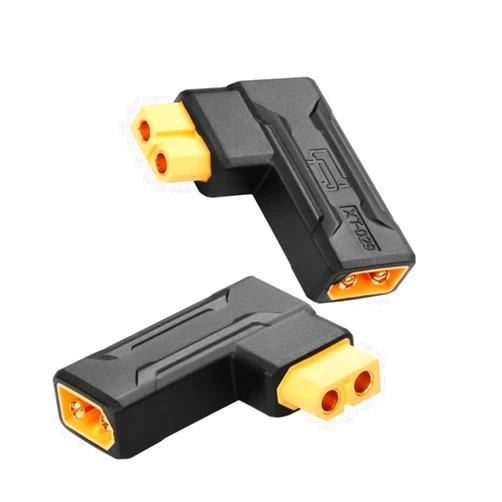 Antianxia 2Pcs New Upgraded XT60 Connector XT60 Male to XT60 Female Connector Wireless Adapter for RC LiPo FPV NiHM Battery ESC etc XT60 Port Conversion (Right Angle)
