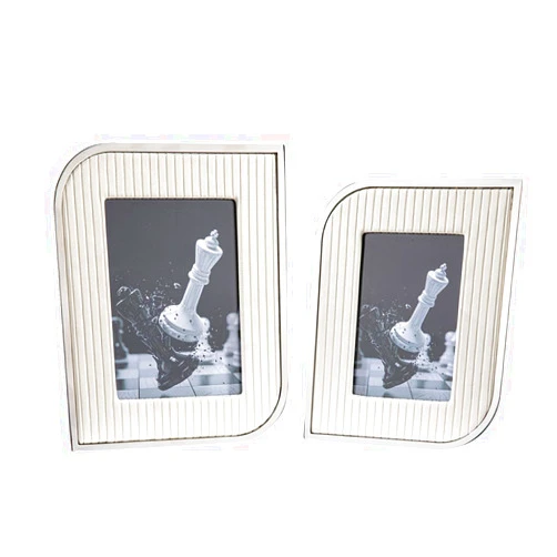 Woless Modern 5x7 Picture Frame, Small White Leather Photo Frame for Table Desk