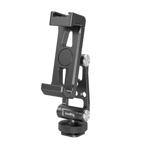 SMALLRIG Metal Phone Support with Cold Shoe Mount, Universal Cell Phone Mount Adapter Support Free Adjustment Joints, Phone Tripod Mount for iPhone 15 14, for Samsung Galaxy etc. - 4382