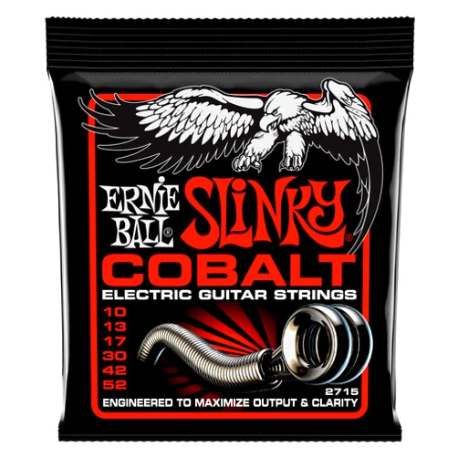 Ernie Ball Skinny Top Heavy Bottom Slinky Cobalt Electric Guitar Strings, 10-52 Gauge (P02715)