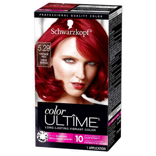 Schwarzkopf Color Ultime Hair Color, 5.29 Vintage Red, 1 Application - Permanent Red Hair Dye for Vivid Color Intensity and Fade-Resistant Shine up to 10 Weeks