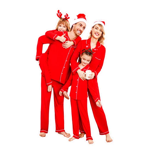 Ekouaer Christmas Family Matching Pajamas Long Sleeve Button Down Pj Set Festival Party Sleepwear
