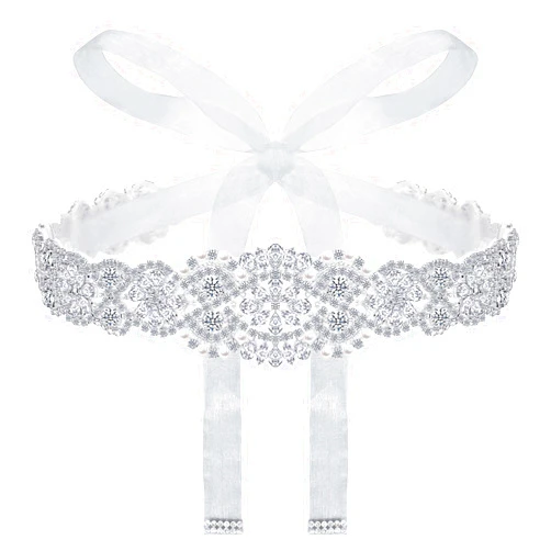 Geyoga Bridal Belt Wedding Dress Belt Rhinestone Wedding Sash for Bride Dress Gowns Crystal Belt with White Organza