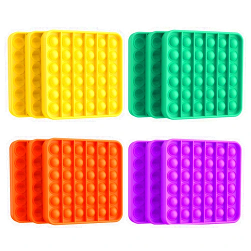 Kakukokas 12 Pack Square Fidget Toys,Pop Fidgets Pack Party Favors for Kids & Adults,Push Sensory Toys Bulk Toddler Toys,Stress Relief Gifts for Easter Basket Stuffers,Party Supplies,Classroom Prizes