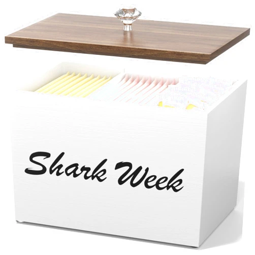 CORTNK Tampon Holder for Bathroom Storage - Wood Shark Week Tampon Storage Organizer for Bathroom, Feminine Product Organizer with Lid for Bathroom Accessories Decor(White)