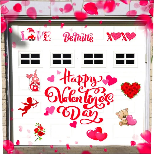 Ferraycle 25 Pcs Magnetic Valentine‘s Day Garage Door Decorations Happy Valentine‘s Day Garage Door Magnets Love Heart Decor Car Magnets Stickers Refrigerator Decals