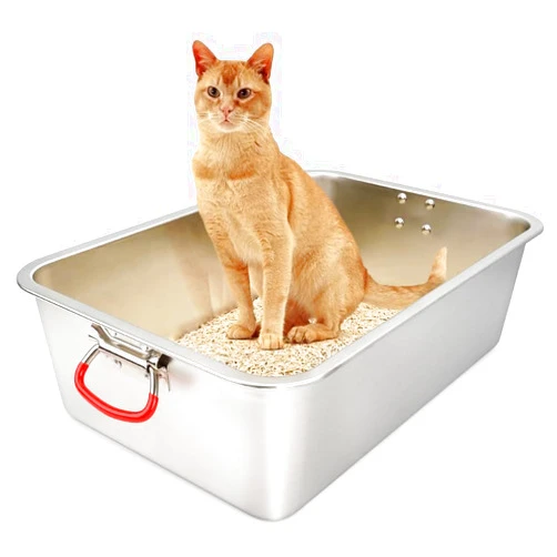 ULIGOTA Stainless Steel Cat Litter Box, (20