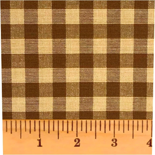 JCS Tuscan Brown 5 Mini Buffalo Plaid 100% Cotton Homespun Fabric by JCS - Sold by The Yard