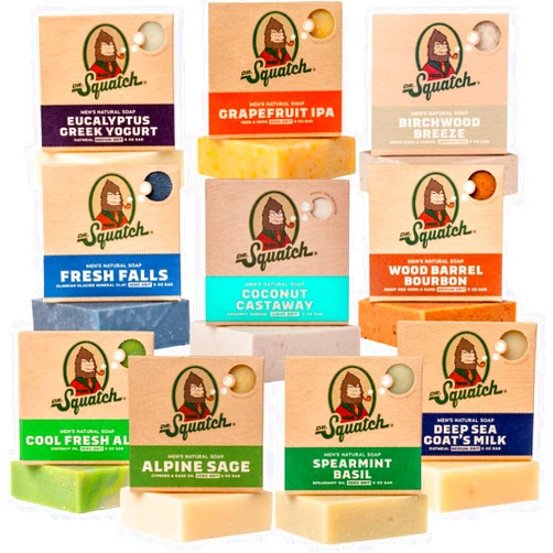 Dr. Squatch Men's Soap Gift Set (10 Bars) – NEW Coconut Castaway, Wood Barrel Bourbon, Fresh Falls, Birchwood Breeze, Cool Fresh Aloe, and more – Natural Bar Soap – Cold Processed Soap