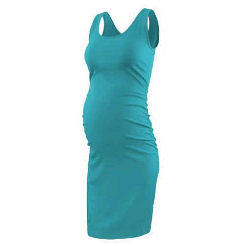 Liu & Qu Women's Maternity Sleeveless Tank Dresses Side Ruching Bodycon Dress for Daily Wearing or Baby Shower