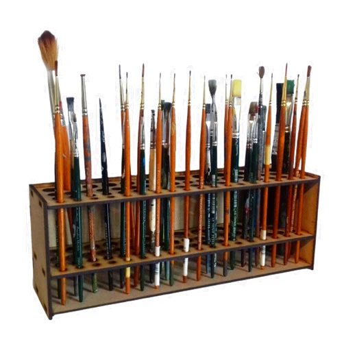 ONDIAN Paint Brush Holder, 67 Holes Wooden Paint Brush Storage, Watercolor Art Brush Organizer, Paint Brush Stand Rack for Kids