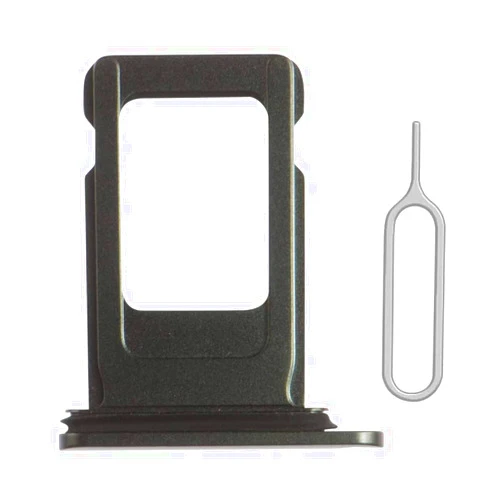 Perzework SIM Card Tray Holder Slot Replacement for iPhone 11 (Black) with Waterproof Rubber Ring and Eject Pin (Single Sim Version)