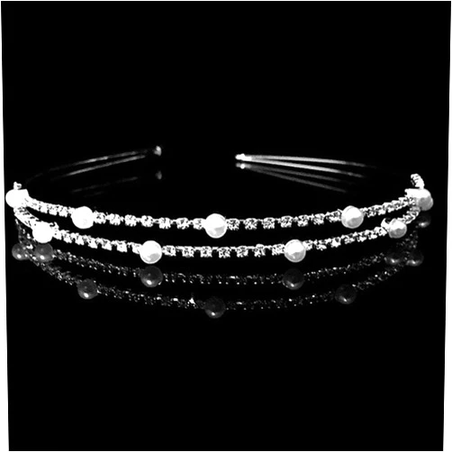 Restonc Child Pearl Crystal Cute Tiara Crown Diamond Bling Bling Party Bridal Bridesmaid Flower Girl Crystal Heart-Shape Crown Headband Tiara for Children Girls