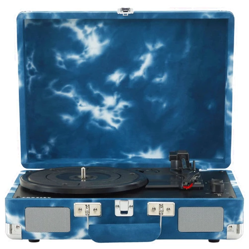 Crosley CR8005F-IN Cruiser Plus Vintage 3-Speed Bluetooth in/Out Suitcase Vinyl Record Player Turntable, Indigo