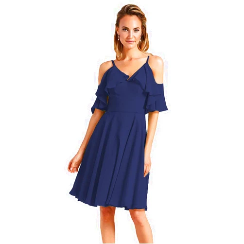 ChenFel V Neck Chiffon Bridesmaid Dress Short Formal Dresses for Women Homecoming Party Gowns BE023