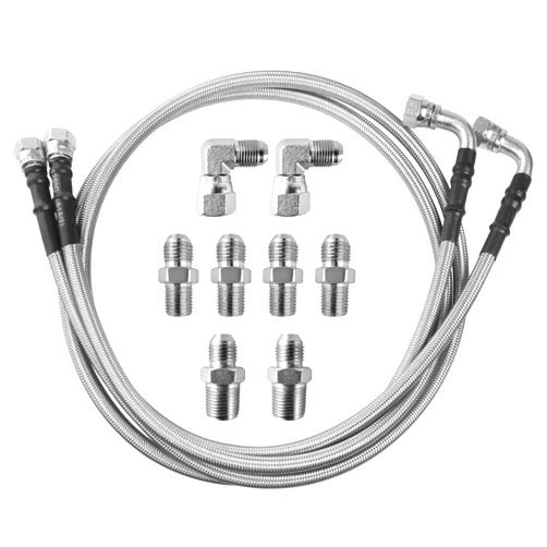 MuHize TH350 Transmission Cooler Lines - Stainless Steel Braided 52 Inch 6AN Upgrade for 700R4 TH400, Chevy Ford Mopar GM