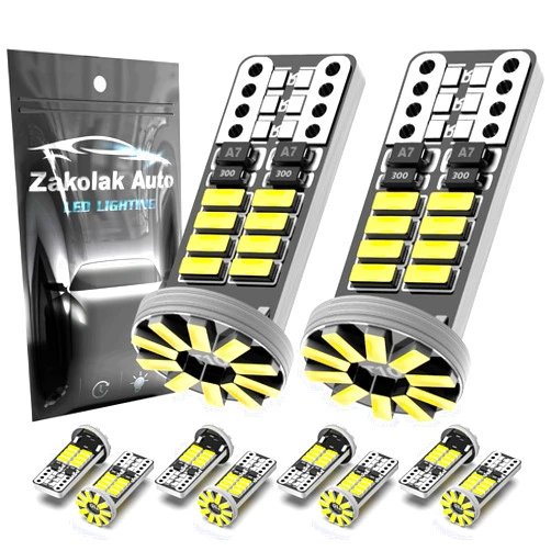 Zakolak 10Pcs 194 T10 168 W5W 2825 LED Bulb, Super Bright LED Car Interior Dome Map Camper RV License Plate Light Bulbs, Upgraded 25-SMD 3014 Chipsets 12V 400LM 6500K Xenon White
