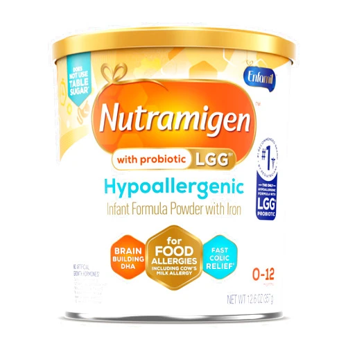 Enfamil Nutramigen Hypoallergenic Baby Formula with Iron, Lactose Free, Colic Relief from Cow's Milk Allergy Starts in 24 Hours, Brain Building DHA, Probiotic LGG for Immune Support, 12.6 Oz Can