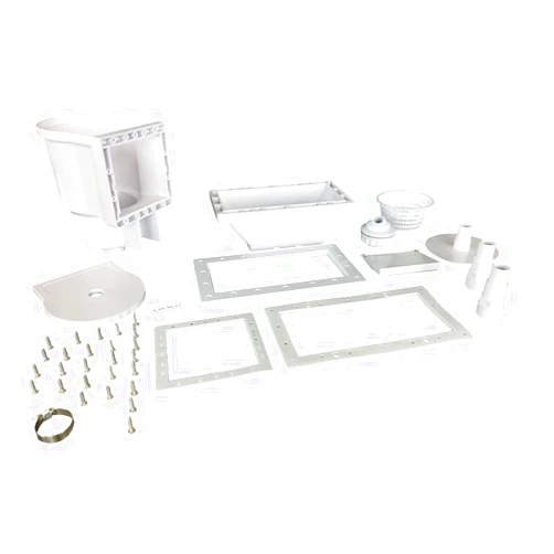 JED Pool Tools 45-430 Wide Mouth Thru-The-Wall Skimmer & Complete Acce, White