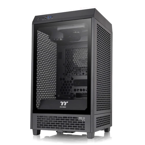 Thermaltake Tower 200 Mini-ITX Computer Case; 2x140mm Pre-Installed CT140 Fans; Supports GPU Length Up to 380mm; CA-1X9-00S1WN-00; Black; 3 Year Warranty