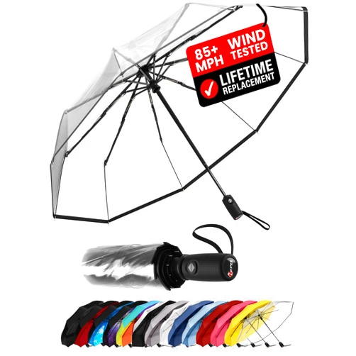 Repel Umbrella REPEL Windproof Travel Umbrella - Compact & Withstands Winds up to 85MPH , Strongest Premium Auto Folding Umbrella for Rain and Sun - Durable, Light & Portable for Women & Men , Fits Backpack & Cars
