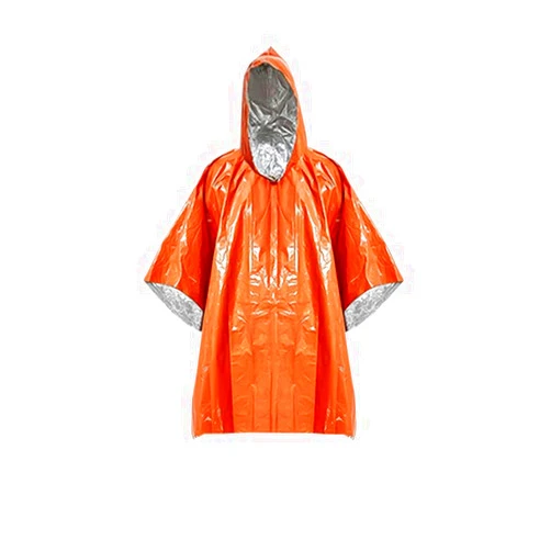 DJDBaihuo Outdoor camping and mountaineering emergency raincoat, aluminum foil life blanket, heat-resistant emergency raincoat (US, Alpha, X-Large, Regular, Long, 40, orange)