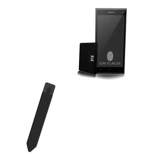 BoxWave Stylus Pouch Compatible with iBerry Auxus Note 5.5 - Stylus PortaPouch, Pen Stylii Holder Carrier Portable Self-Adhesive - Jet Black