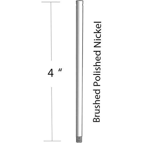 Craftmade DR4BNK Indoor/Outdoor Damp Location Ceiling Fan Downrod 4-Inch, Brushed Polished Nickel