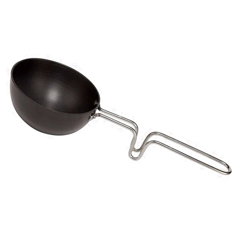 Khandekar (with device of K) Khandekar Hard Anodized Spice Heating Pan, Mini Fry Pan/Tadka Pan, Vagariya for Home, Hotel, Restaurant - 10.7 inch, Black