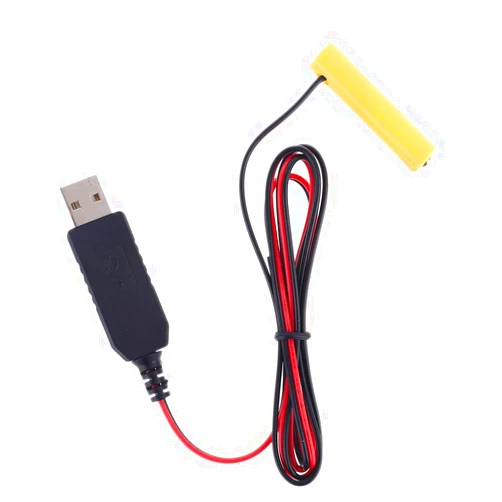 KHIOPNT LR03 AAA Battery Eliminator 1M USB Power Supply Cable Replace 1 to 4pcs AAA Battery (1.5V)