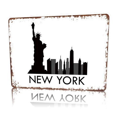 LIPENK Funny Signs Posters New York skyline Wall Art Sign for Bedroom Dorm Home Garage Bar Decor 8X12inch
