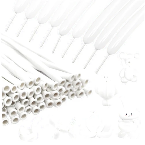 KUULBELA 100Pcs 260 Balloons White Long Balloons for Balloon Garland Thickening Skinny Latex Twisting Balloon for Animals Modeling Christmas Birthday Wedding Party Decorations