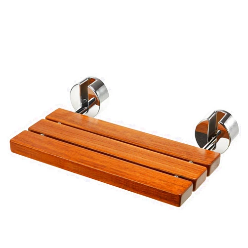 OasisCraft 20“ Teak Folding Shower Seat Wall Mounted, Fold Down Shower Bench Waterproof for Bathroom, Shower Chair for Inside Shower for Elderly, Adults, 400lbs Weight Capacity
