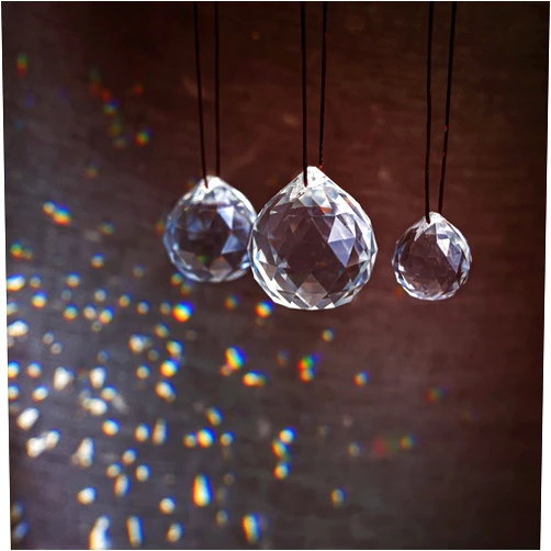 H&D HYALINE & DORA 30/40/50mm Faceted Suncatcher Crystal Ball Chandelier Prisms Ceiling Lamp Lighting Hanging Drop Sun Catcher Pendants 3pcs (Clear-Set)